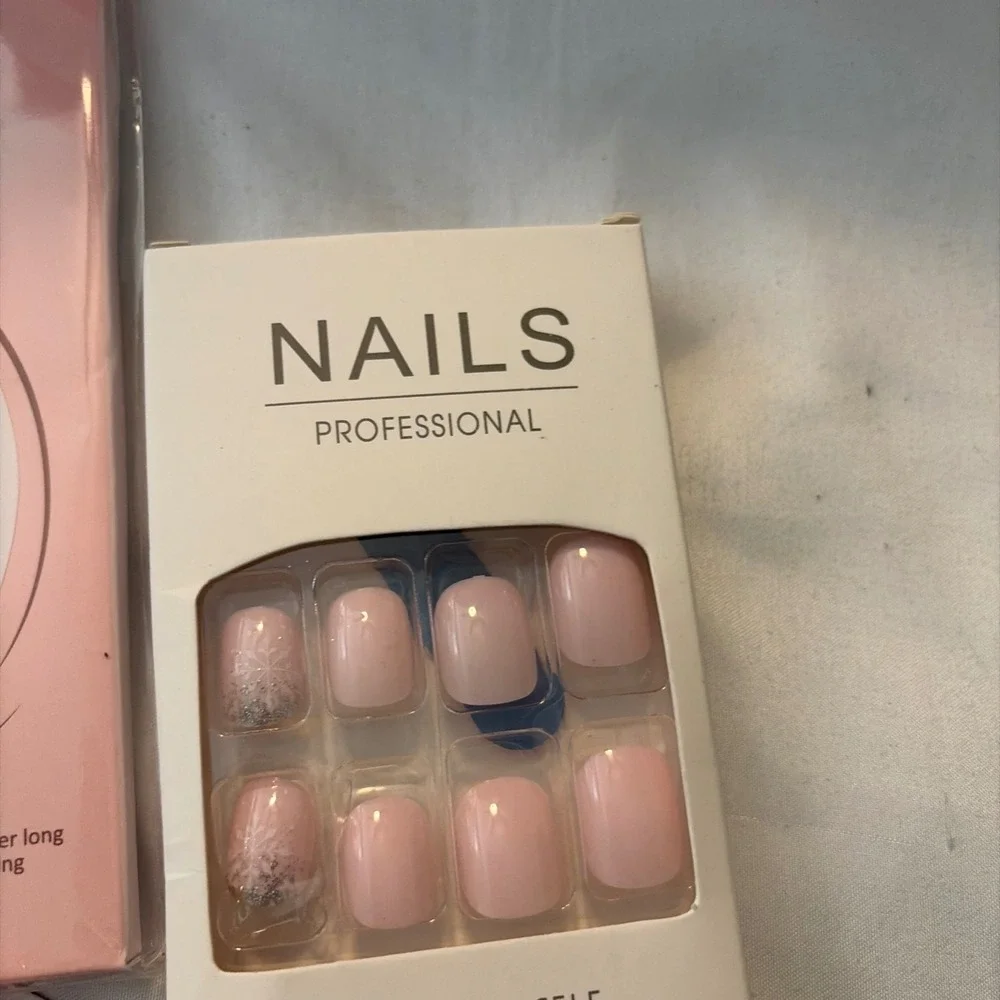 Olive & June Press On Nails Bundle Gel Nail Wraps DIY Manicure Set 4pk Blue Pink